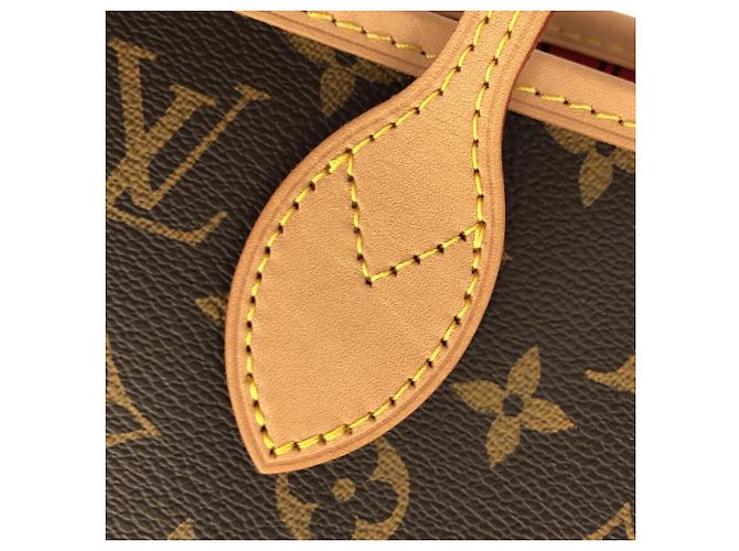 Bolso Louis Vuitton Monogram Neverfull MM Castaño Fucsia - vista 6