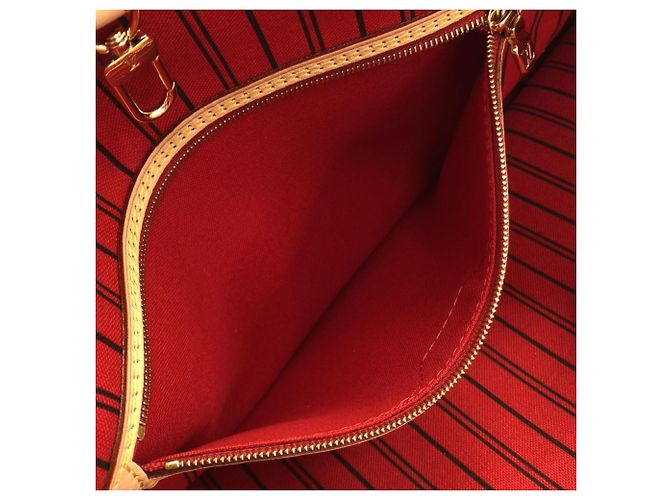 Bolso Louis Vuitton Monogram Neverfull MM Castaño Fucsia - vista 9