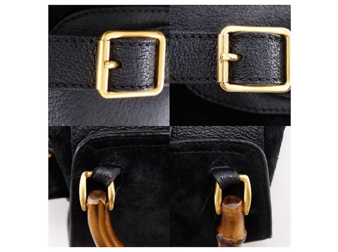 Mochila Gucci Bamboo de ante negro - vista 13