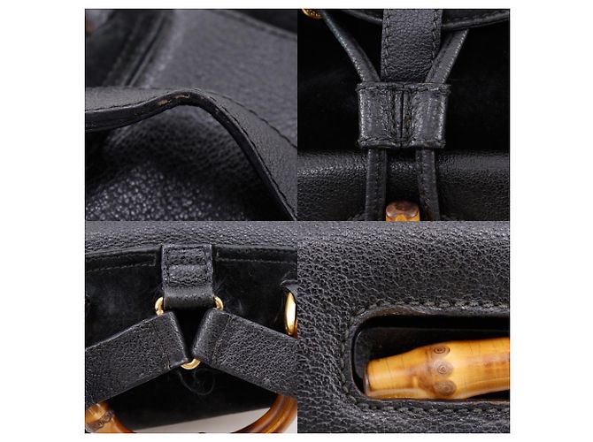 Mochila Gucci Bamboo de ante negro - vista 14