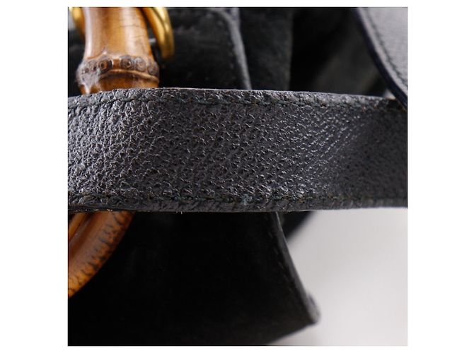 Mochila Gucci Bamboo de ante negro - vista 15