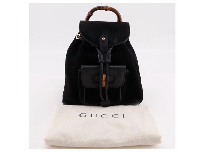Mochila Gucci Bamboo de ante negro - vista 19