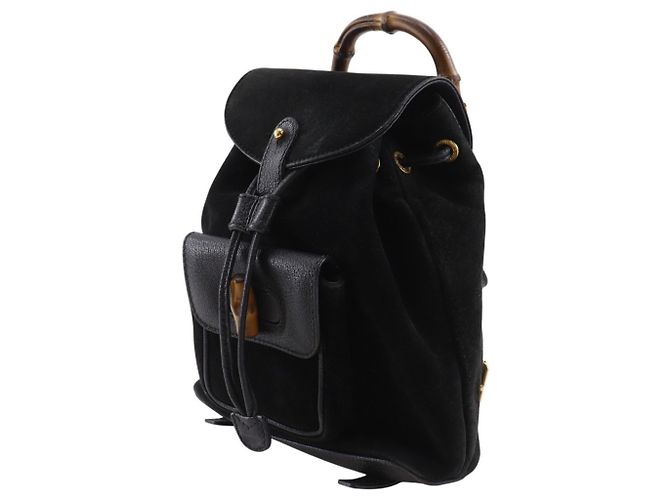 Mochila Gucci Bamboo de ante negro - vista 2