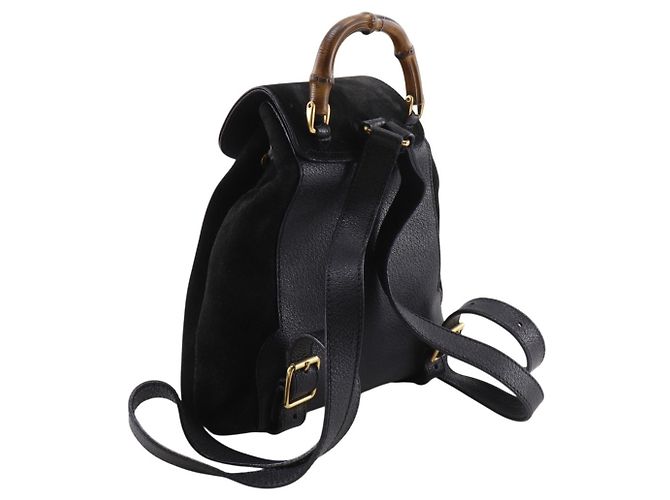 Mochila Gucci Bamboo de ante negro - vista 3