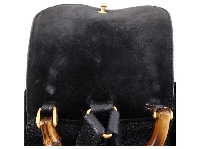 Mochila Gucci Bamboo de ante negro - vista 8
