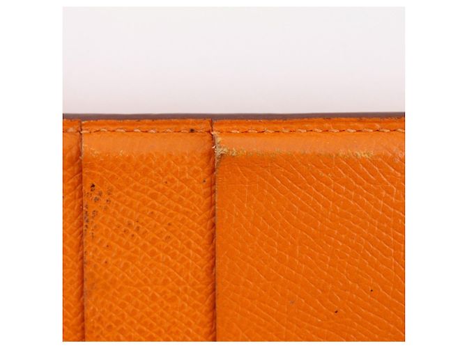 Hermès Bearn Classic Long Wallet aus Epsom-Leder in Orange - Ansicht 10