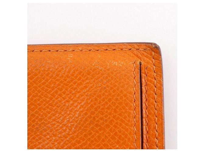 Hermès Bearn Classic Long Wallet aus Epsom-Leder in Orange - Ansicht 11