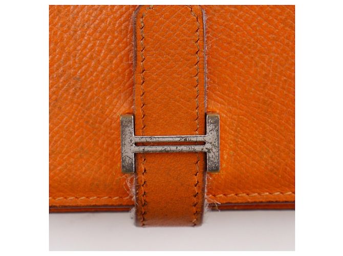 Hermès Bearn Classic Long Wallet aus Epsom-Leder in Orange - Ansicht 18