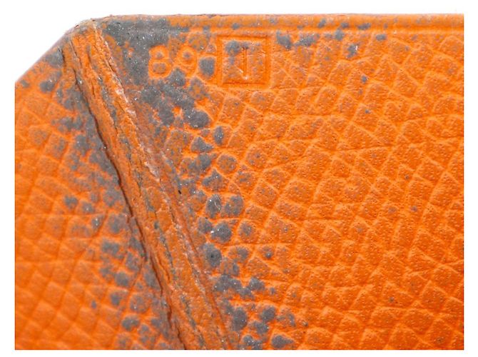 Hermès Bearn Classic Long Wallet aus Epsom-Leder in Orange - Ansicht 19