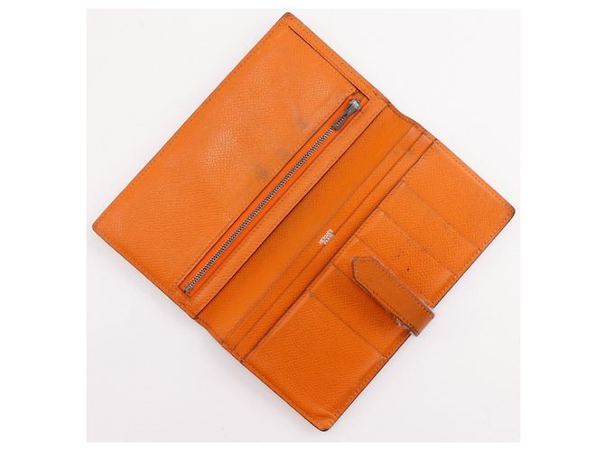 Hermès Bearn Classic Long Wallet aus Epsom-Leder in Orange - Ansicht 5