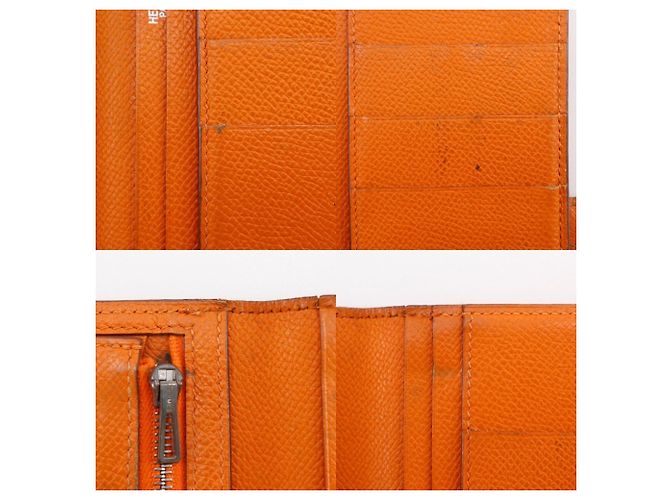 Hermès Bearn Classic Long Wallet aus Epsom-Leder in Orange - Ansicht 9