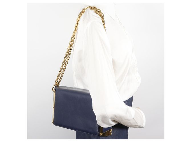 Borsa a tracolla con catena e borchie Valentino Garavani Blu navy - vista 14