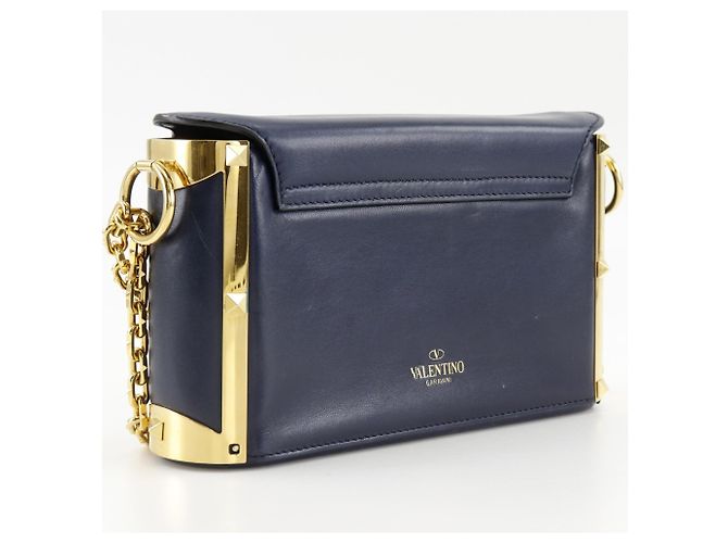 Borsa a tracolla con catena e borchie Valentino Garavani Blu navy - vista 3