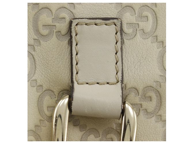 Borsa Tote in pelle off-white Gucci Bianco sporco - vista 14