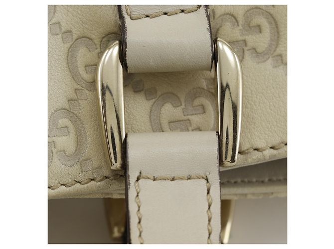 Borsa Tote in pelle off-white Gucci Bianco sporco - vista 15