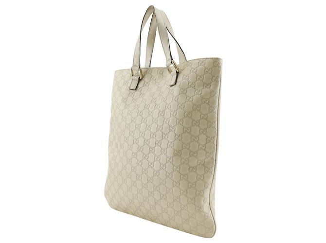 Borsa Tote in pelle off-white Gucci Bianco sporco - vista 2