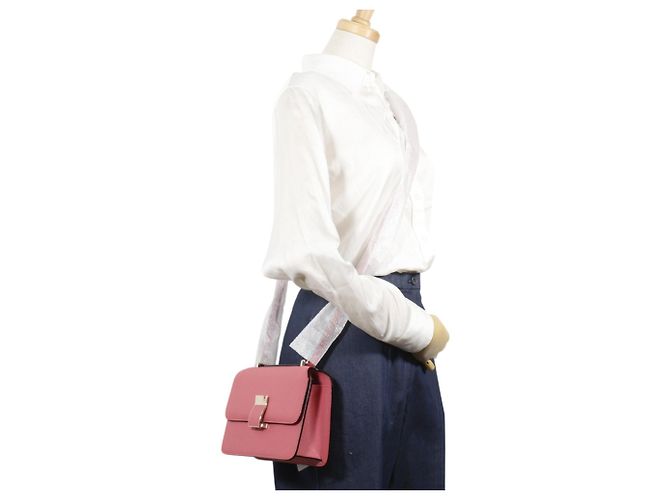 Borsa a tracolla Valextra Noro in pelle piccola Rosa - vista 12