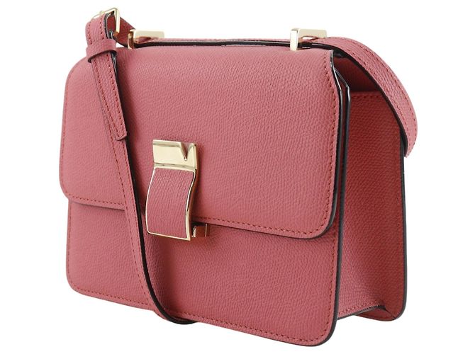 Borsa a tracolla Valextra Noro in pelle piccola Rosa - vista 2