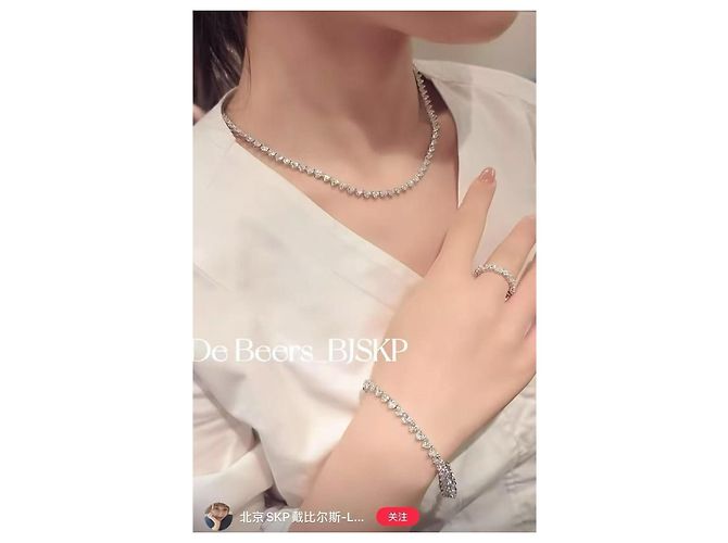 Bracciale De Beers Love Diamond Row in diamanti Argento - vista 9