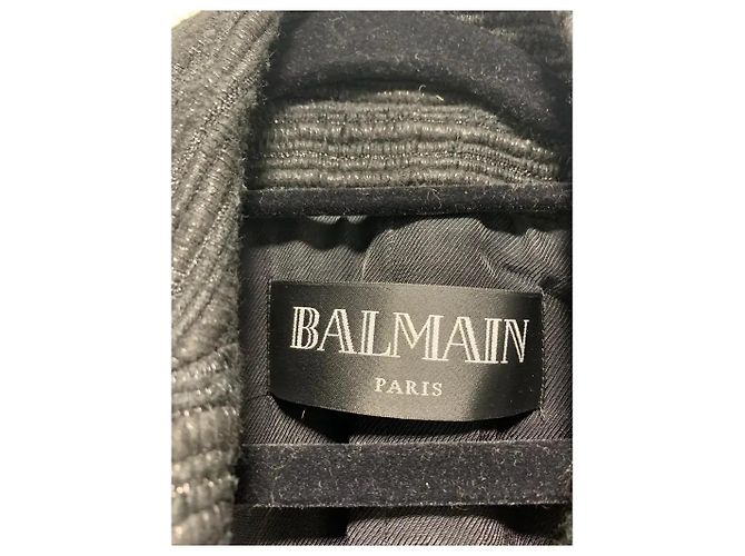 Balmain Black Wool Blend Structured Blazer - view 4