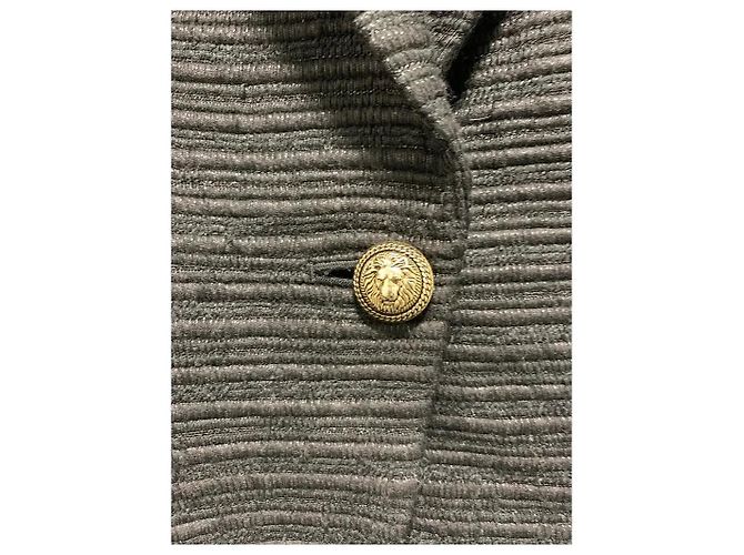 Balmain Black Wool Blend Structured Blazer - view 5