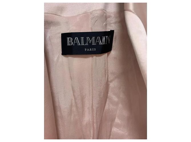 Balmain Blazer entallado de algodón y seda rosa claro - vista 3