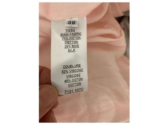 Balmain Blazer entallado de algodón y seda rosa claro - vista 4