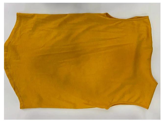 Top de tirantes Balmain Paris de algodón - Amarillo Mostaza - vista 4