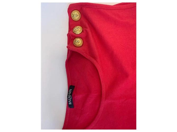 Canotta Balmain Paris Logo in Cotone - Rosa - vista 4