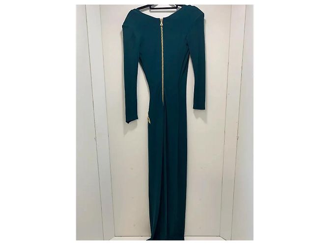 Balmain Besticktes Viscose Maxi-Kleid Khaki - Ansicht 7