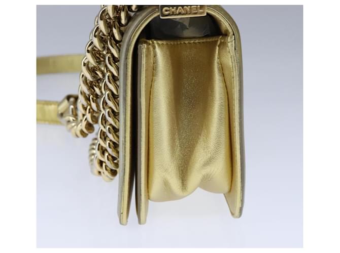 Chanel Boy Flap Quilted Patent Small D'oro - vista 4