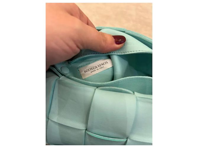 Bottega Veneta Small Cassette Tasche in Celadon Blau - Ansicht 12