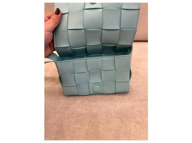 Bottega Veneta Small Cassette Tasche in Celadon Blau - Ansicht 4
