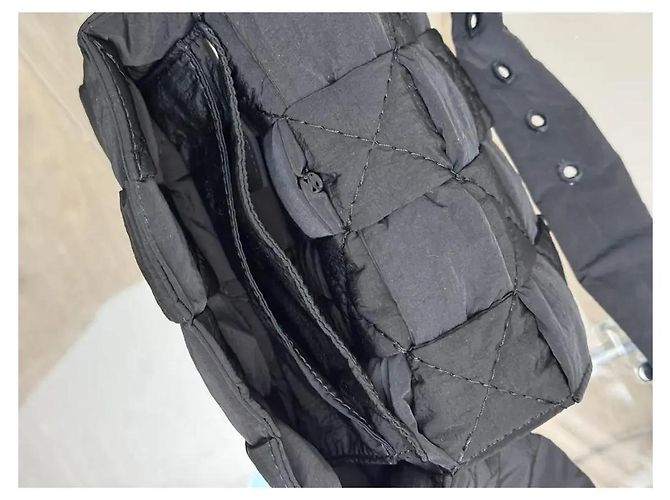Bottega Veneta Borsa Cassette in Nylon Nero - vista 3