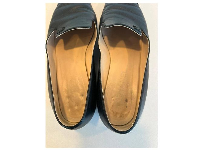 Chanel Ballerine in pelle nera con punta vernice Nero - vista 4