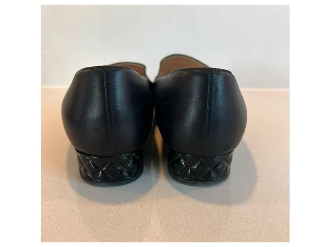 Chanel Ballerine in pelle nera con punta vernice Nero - vista 6