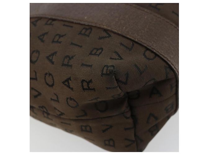 Bulgari Borsa BVLGARI Logo Mania Tela Marrone Argento Auth BA12368 - vista 14