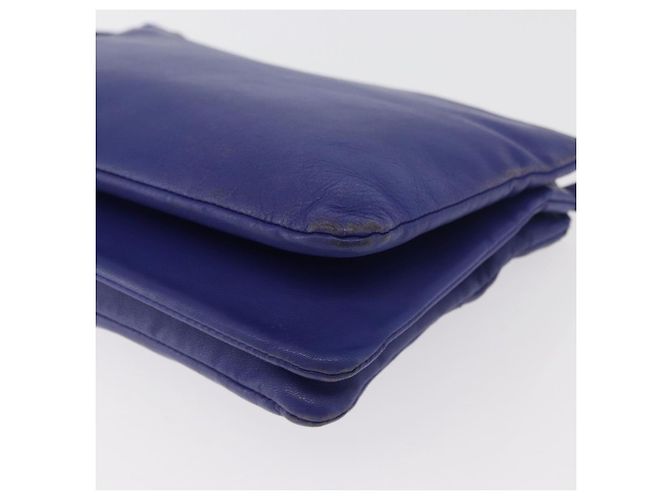 Céline Borsa a tracolla CELINE Trio in pelle blu oro Aut 177022 D'oro - vista 14