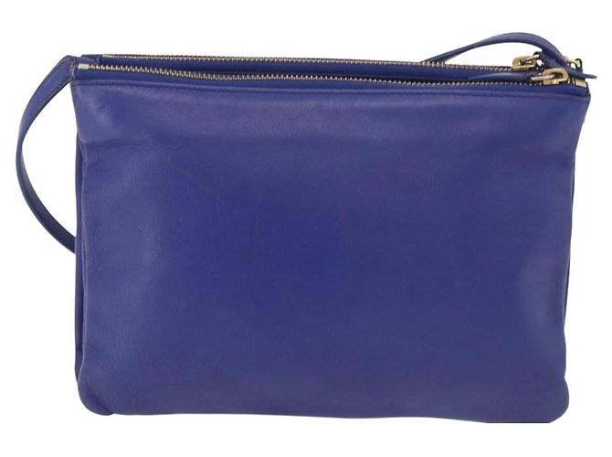 Céline Borsa a tracolla CELINE Trio in pelle blu oro Aut 177022 D'oro - vista 2
