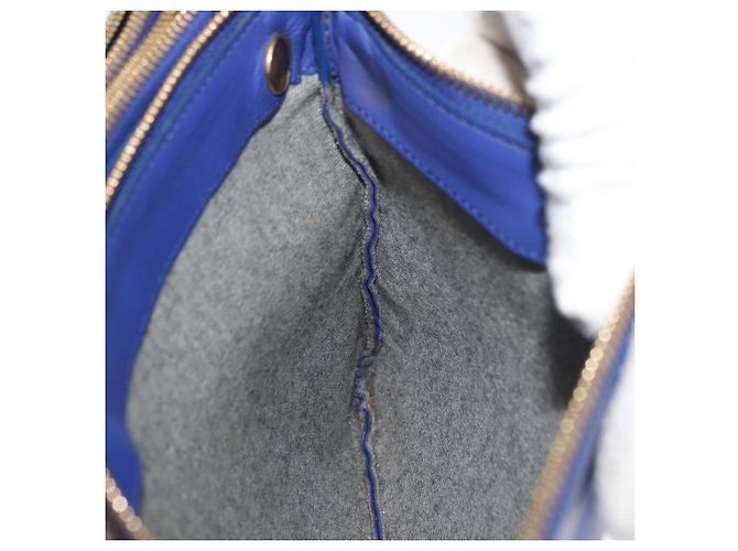 Céline Borsa a tracolla CELINE Trio in pelle blu oro Aut 177022 D'oro - vista 20