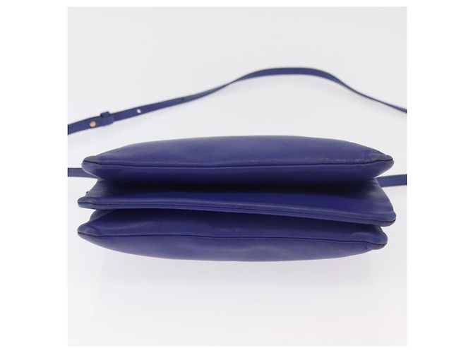 Céline Borsa a tracolla CELINE Trio in pelle blu oro Aut 177022 D'oro - vista 5