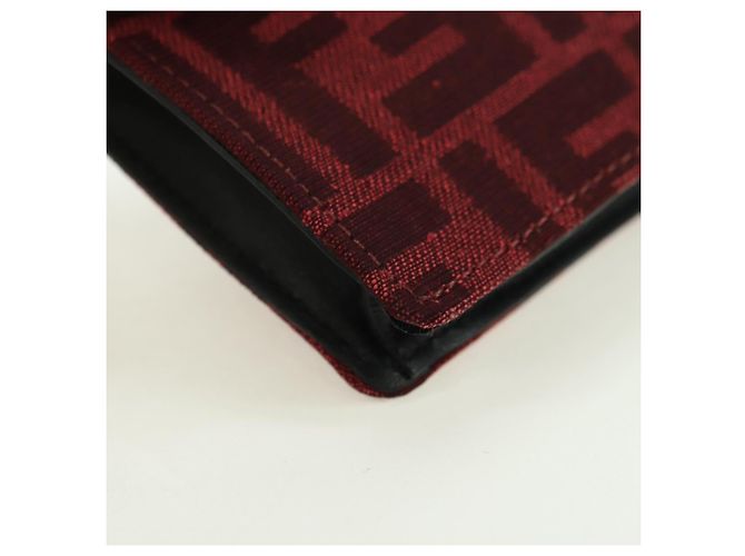 FENDI Zucca Canvas Baguette Slim Schultertasche Rot Gold Authentisch 177965A Golden - Ansicht 14