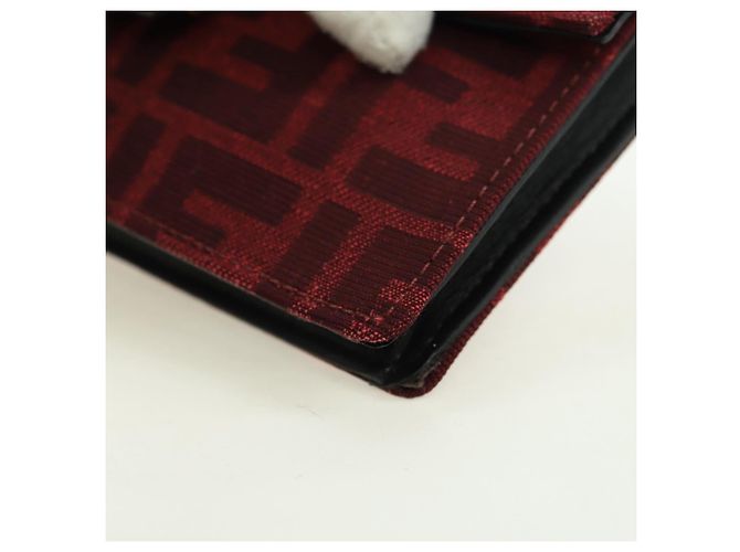FENDI Zucca Canvas Baguette Slim Schultertasche Rot Gold Authentisch 177965A Golden - Ansicht 15