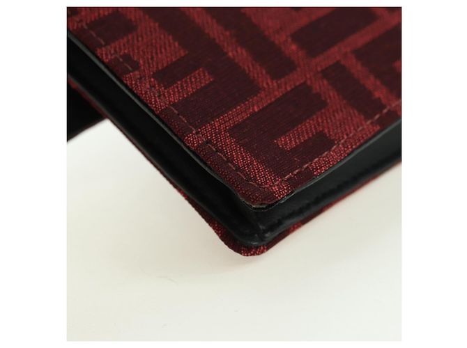 FENDI Zucca Canvas Baguette Slim Schultertasche Rot Gold Authentisch 177965A Golden - Ansicht 16