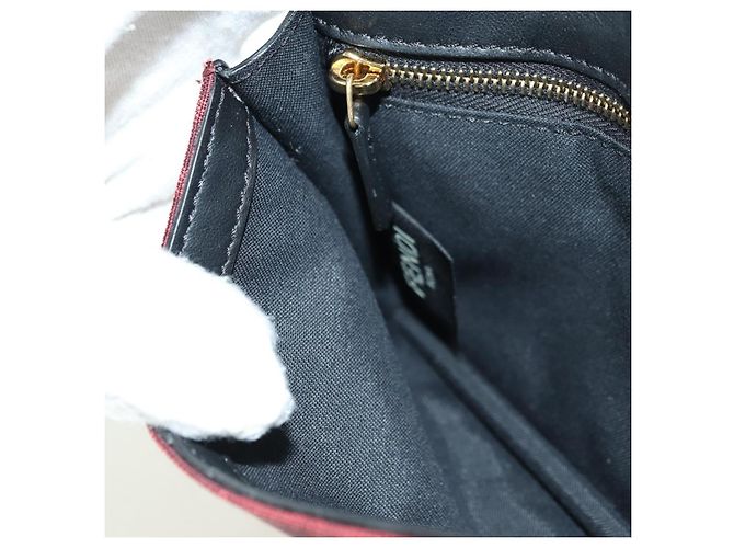 FENDI Zucca Canvas Baguette Slim Schultertasche Rot Gold Authentisch 177965A Golden - Ansicht 21