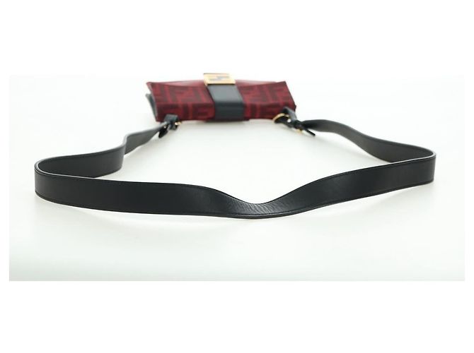 FENDI Zucca Canvas Baguette Slim Schultertasche Rot Gold Authentisch 177965A Golden - Ansicht 7