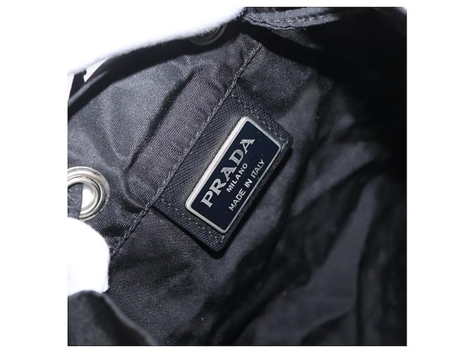 Borsa PRADA Borsa a tracolla Nylon Nero Argento Autentica fm5344 - vista 10
