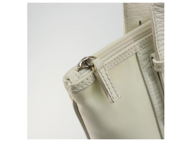 Bolso Tote Salvatore Ferragamo Nylon Blanco Plata Auténtico bs34557 - vista 10