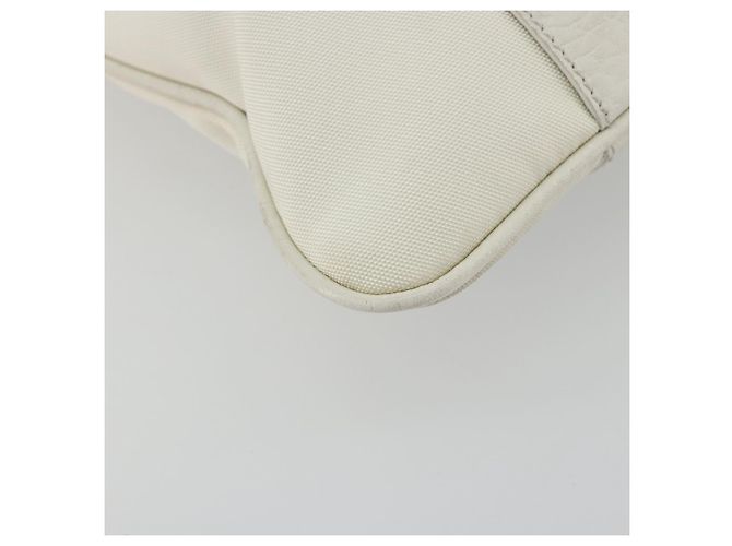 Bolso Tote Salvatore Ferragamo Nylon Blanco Plata Auténtico bs34557 - vista 15