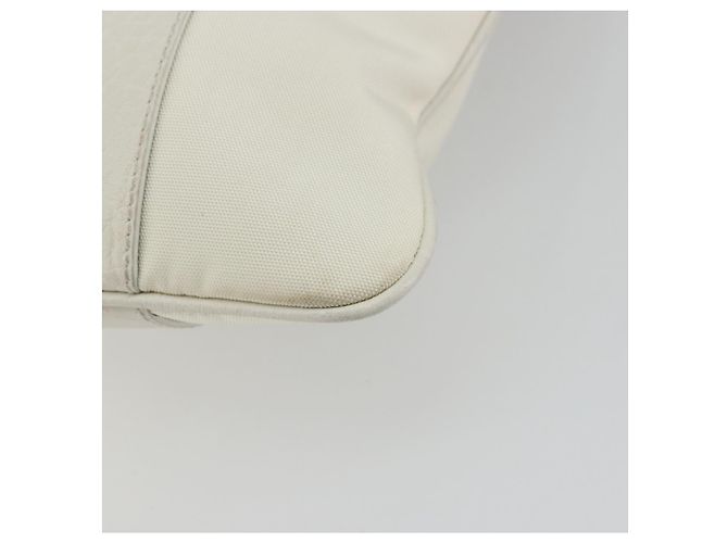 Bolso Tote Salvatore Ferragamo Nylon Blanco Plata Auténtico bs34557 - vista 16